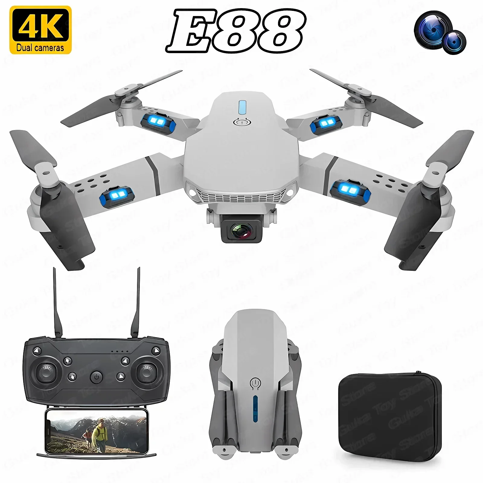 Drone Camera Wide Angle - Drone E88 Pro WIFI FPV Grand