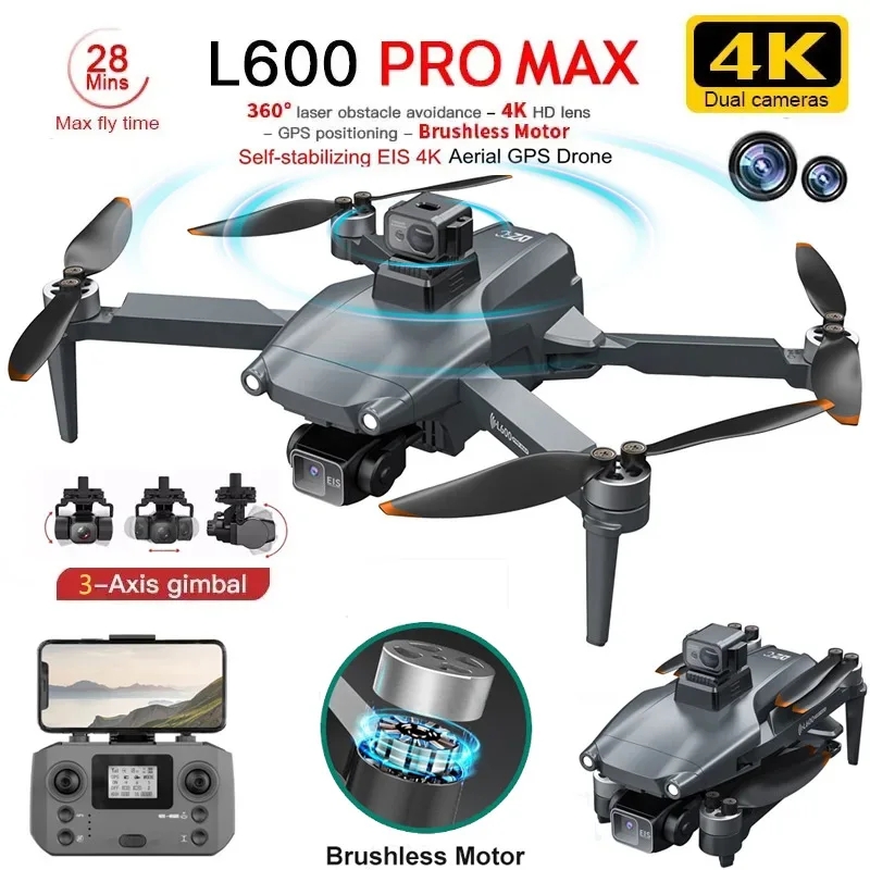 Drone Camera Hd - Drone GPS professionnel L600 PRO MAX