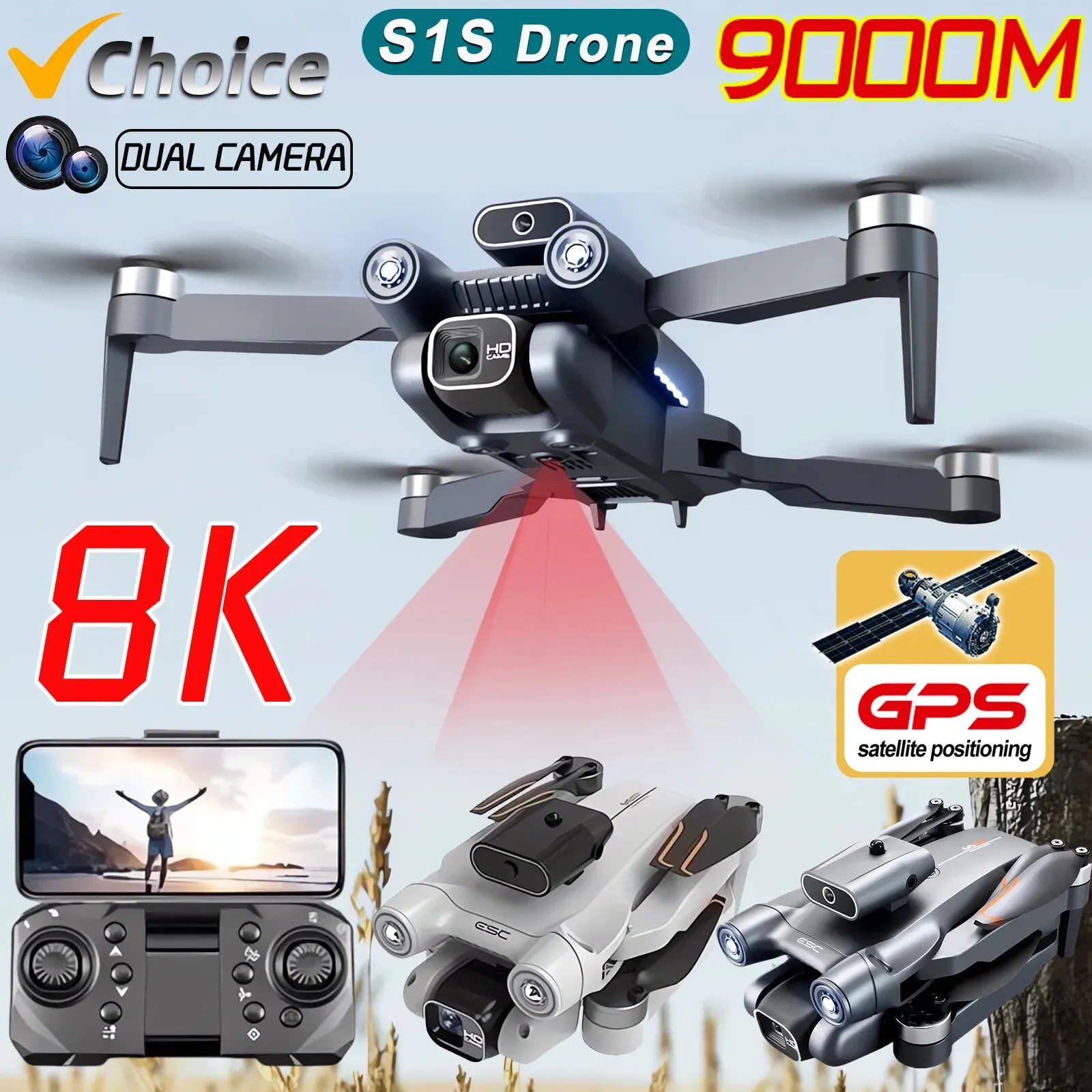 S1S 5G GPS Drone Caméra 8K, Mo - Drone Camera Hd avis et prix