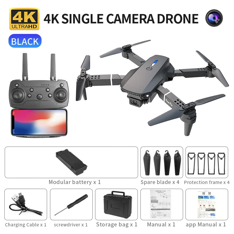 Le Drone pliant intelligent E8 - Drone Camera Lens avis et prix