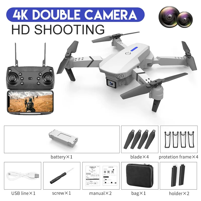 Le Drone pliant intelligent E8 - Drone Camera Lens avis et prix
